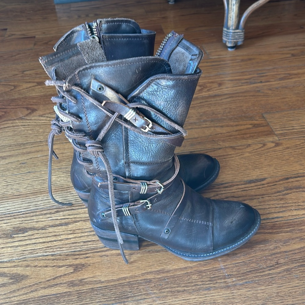Dark brown Freebird boots size 8